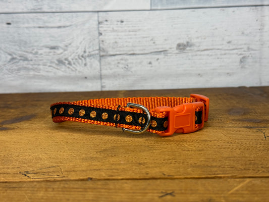 Halloween Orange Dots Dog Collar