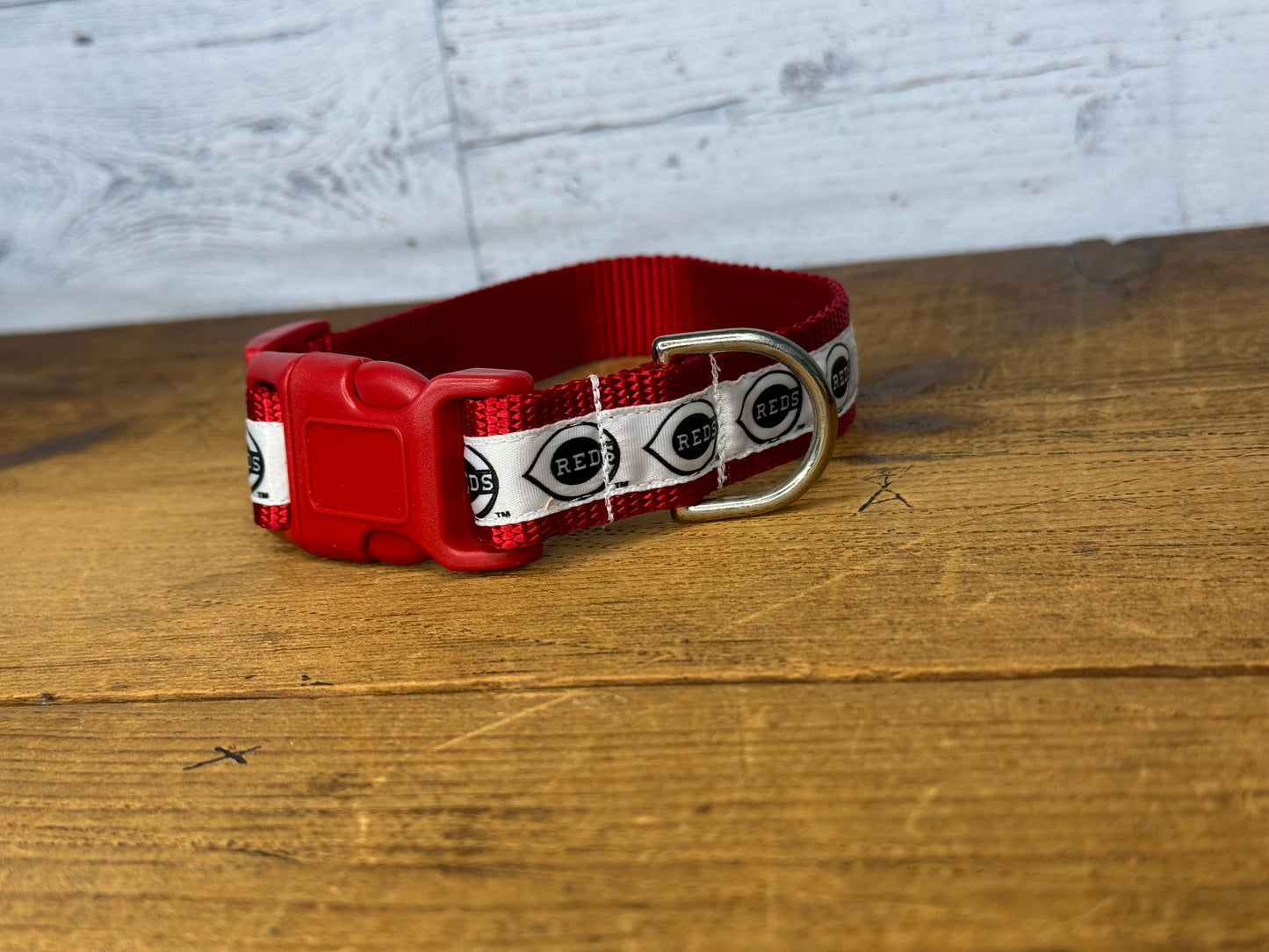 Cincinnati Reds Inspired Dog Collar (black logo)