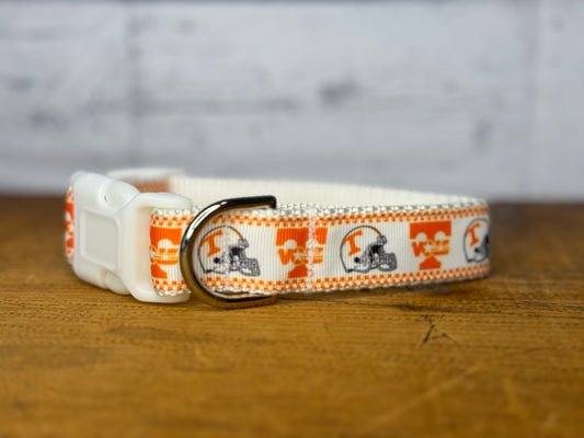 University of Tennesse Inspired Dog Collar (white)