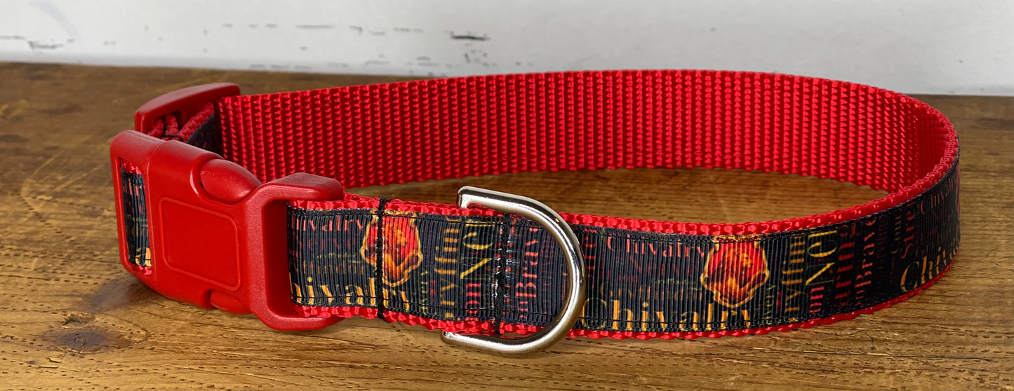 Gryffindor Inspired Dog Collar