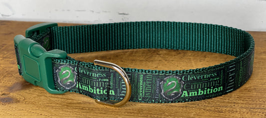 Slytherin Inspired Dog Collar